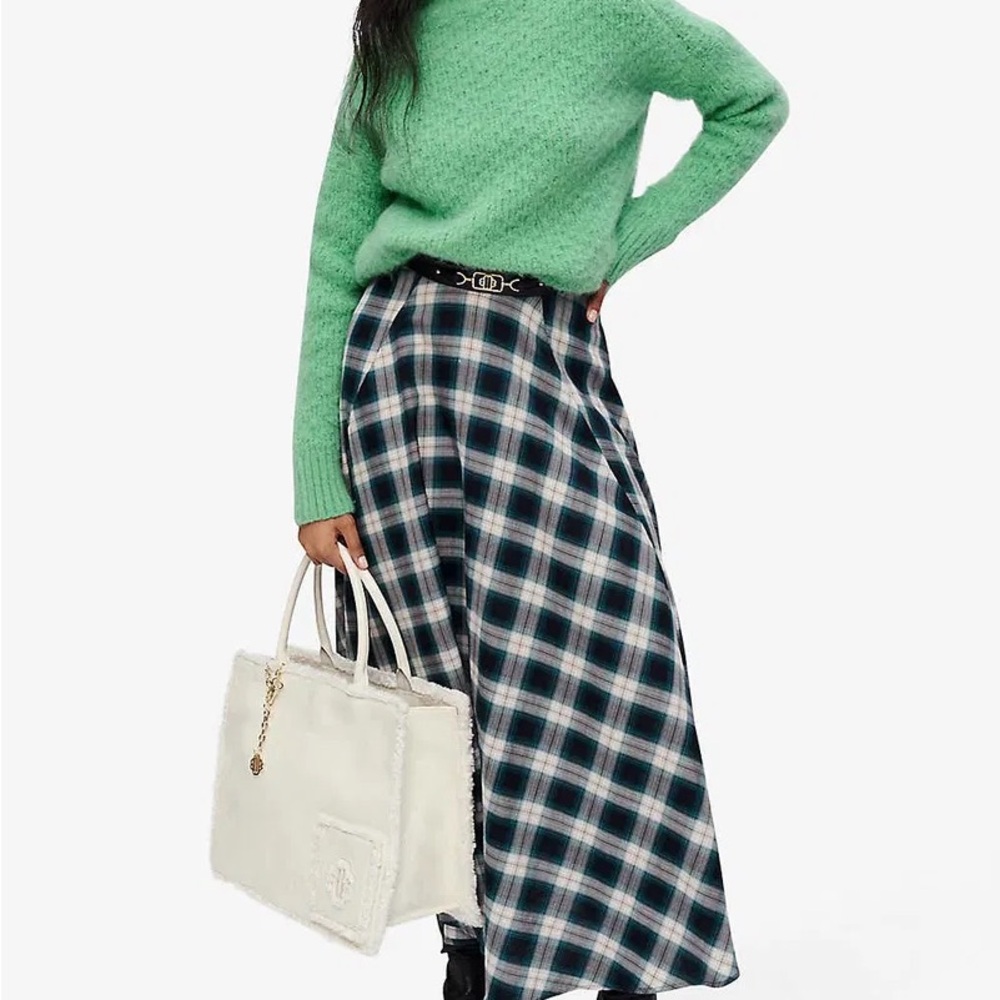 Maje tartan A-Line Skirt